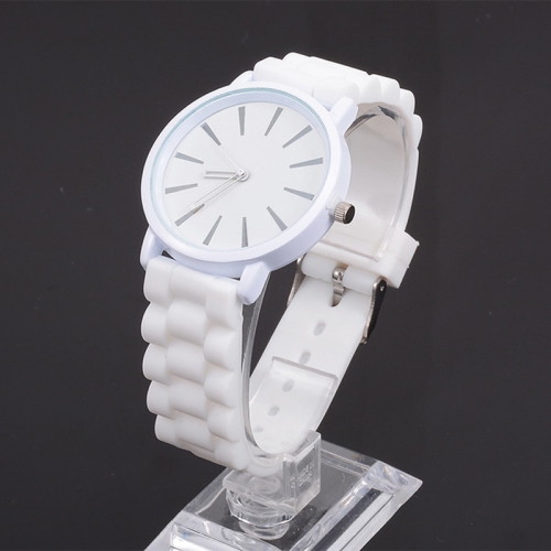 

Simple Style Round Dial Jelly Silicone Strap Quartz Watch(White)