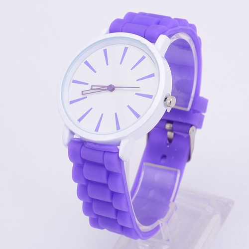 

Simple Style Round Dial Jelly Silicone Strap Quartz Watch(Purple)