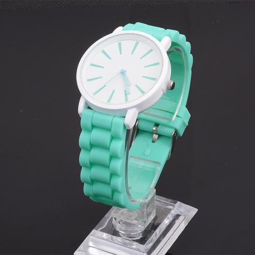 

Simple Style Round Dial Jelly Silicone Strap Quartz Watch(Mint Green)