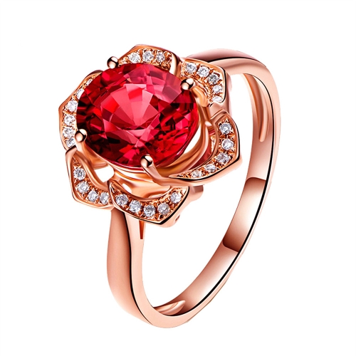 Emorias Anillo de mujer con forma de flor y anillo abierto de moda para regalo de amante ajustable