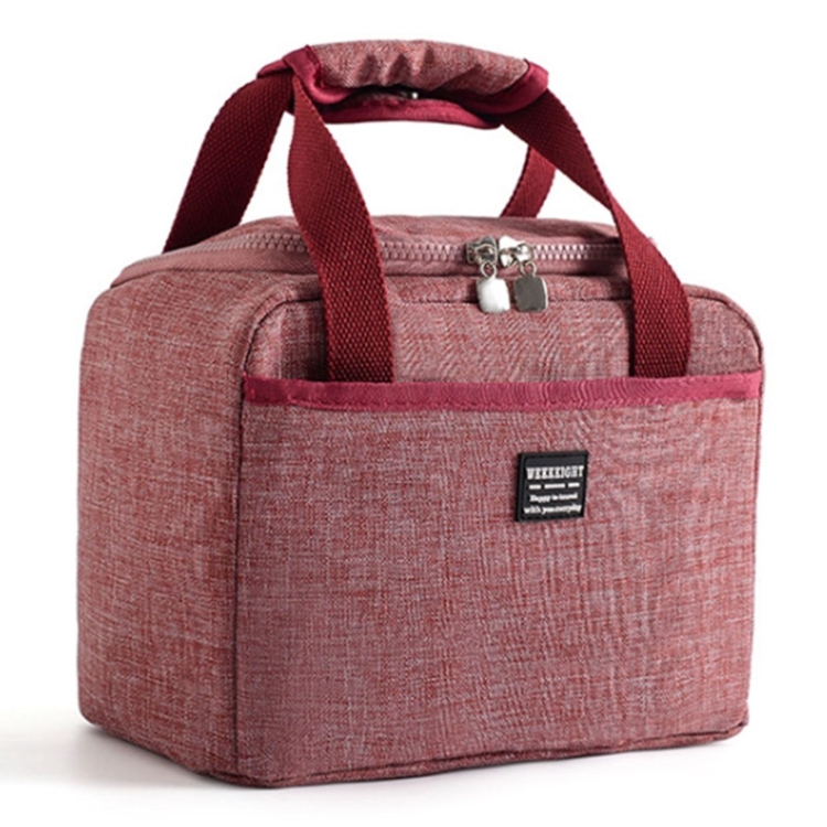 Thickened Handheld Lunch Bag Insulated Bento Bags Kids Lunch Kits(Dark Red)