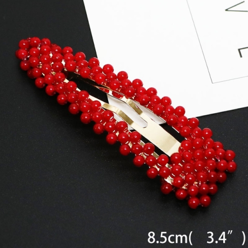 Red Pearl Clips Trendy Cute Girl Side Clip Hair Clips Head Bands(13 Water  Drop)