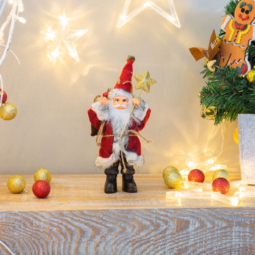 2 PCS Family Holiday Santa Doll Ornament Toy