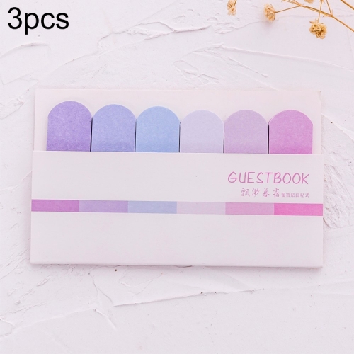 

3 PCS Gradient Office Sticky Notes Planner Stickers Page School Supplies Stationery(Gradient purple)