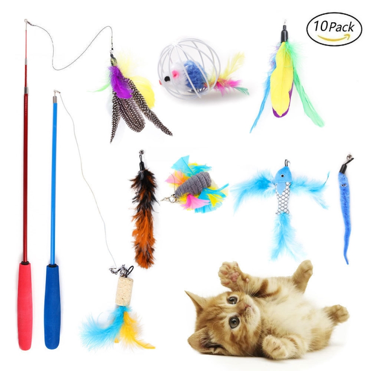 

Pet Cat Toy Set Funny Cat Stick Plush Mouse Combo Toy,Specification: No. 9 Set