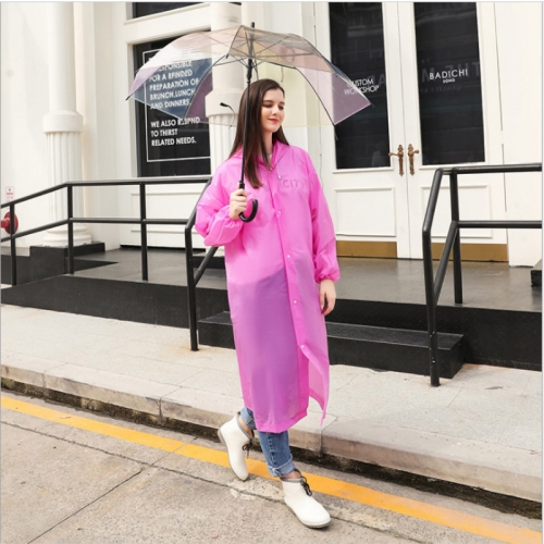 pink transparent raincoat