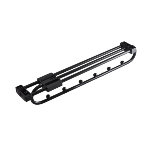 

Y03 Black 14 inches 6 Beads Wardrobe Hardware Push-Pull Hanging Rod Clothes Rail