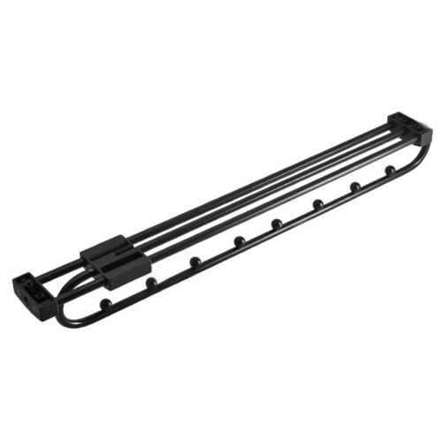 

Y03 Black 18 inch 8 Beads Wardrobe Hardware Push-Pull Hanging Rod Clothes Rail