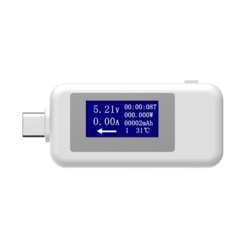 

KEWEISI Multi-function Type-C / USB-C Tester Charger Detector Digital Voltmeter Ammeter Voltage Meters(White)