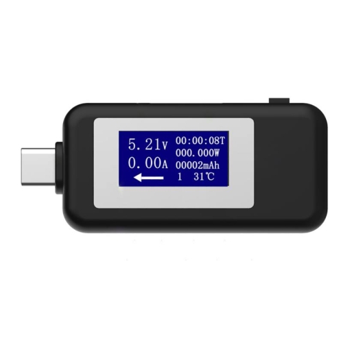 

KEWEISI Multi-function Type-C / USB-C Tester Charger Detector Digital Voltmeter Ammeter Voltage Meters(Black)