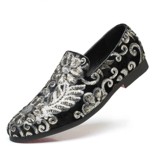 mens black sequin loafers