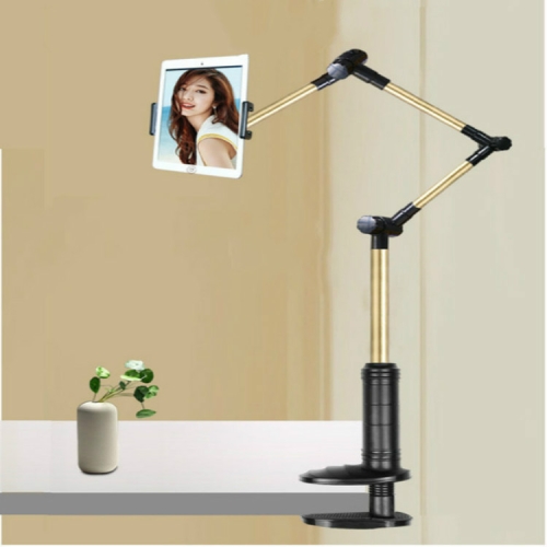 

360 Degree Rotation Lazy Mount Folding Long Arm Phone Stand Holder for 4-14 Inch Tablet & Phone(Black Gold)