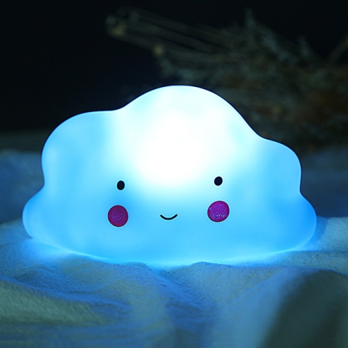 漫画の薄片状の雲カラフルな小さな常夜灯のベッドサイドランプ（青）