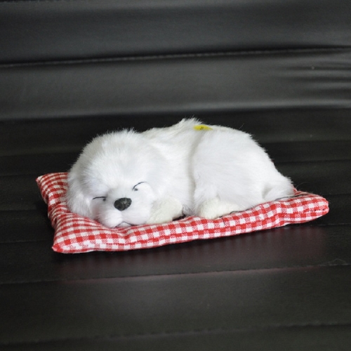 

Simulation Will Call the Sleeping Dog Ornaments Toy Creative Doll Children Gift(White)