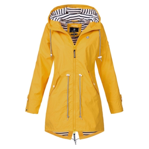 

Women Waterproof Rain Jacket Hooded Raincoat, Size:M(Yellow)