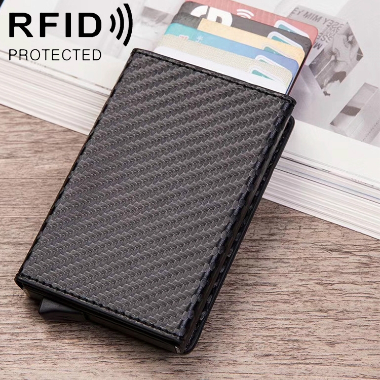 

Magnetic RFID Bag Multifunctional Aluminum Automatic Pop-up Credit Card Package(Carbon Fiber)