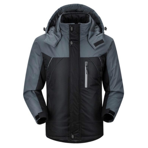 Men Winter Thick Fleece Waterproof Outwear Down Jackets Coats, Size: XXXL(Black)