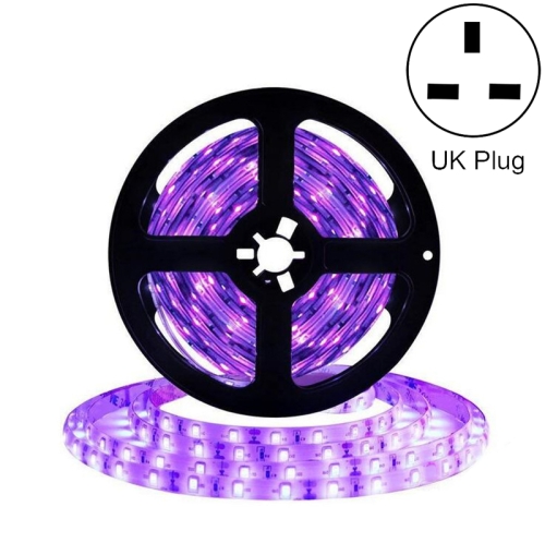 

3528 SMD UV Purple Light Strip Epoxy LED Lamp Decorative Light Strip, Style:Bare Board 5m(UK Plug)