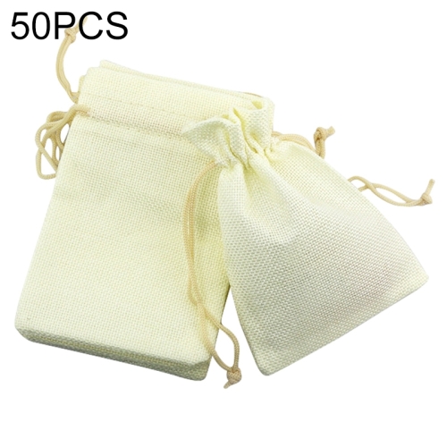 50PCS Small Linen Jute Drawstring Gift Bags Pouch Wedding Party Favours Sack NEW 