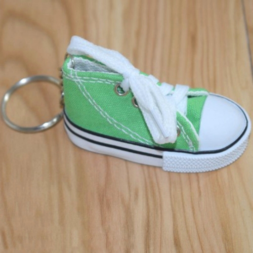 

2 PCS Mini Simulation Canvas Shoes Sneaker Keychain Pendant(Green)