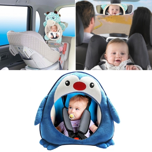 Toddler Baby Rear Facing Mirror Cartoon Penguin Kids Safety Car Back Seat Mirror 
