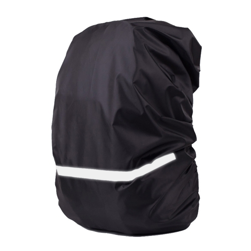 

Reflective Light Waterproof Dustproof Backpack Rain Cover Portable Ultralight Shoulder Bag Protect Cover, Size:M(Black)