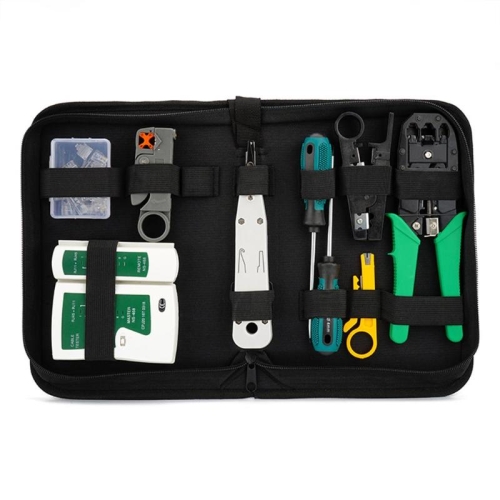 

Three-purpose Network Cable Clamp Tester Hand Tool Set Home Network Repair Kit, Style:12 in 1