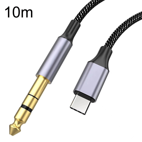 

10m Gold Plated Type-C/USB-C Jack to 6.35mm Male Stereo Audio Cable