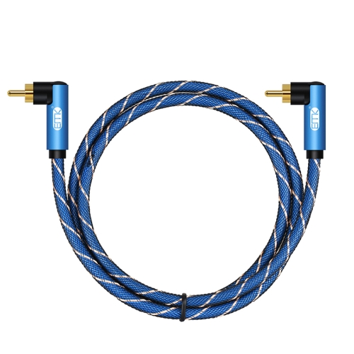 

EMK Dual 90-Degree Male To Male Nylon Braided Audio Cable, Cable Length:1m(Blue)