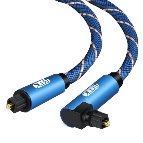 

EMK 90 Degree Swivel Adjustable Right Angled 360 Degrees Rotatable Plug Nylon Woven Mesh Optical Audio Cable, Cable Length:15m(Blue)