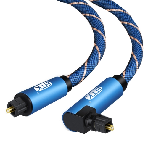 

EMK 90 Degree Swivel Adjustable Right Angled 360 Degrees Rotatable Plug Nylon Woven Mesh Optical Audio Cable, Cable Length:30m(Blue)