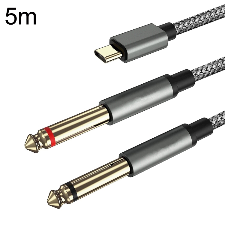 5m Gold Plated Type-C/USB-C Jack to x Male Stereo