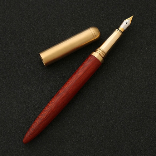 

Luxury Wood Fountain Pen School Office Writing Ink Pen Stationery Gifts Supplies(Sandal wood)