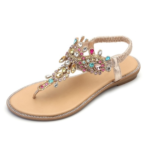 Rhinestone Bling Womens Gold Flat Sandals Amazon Comfortable Slip Ons For  Summer From Lu09, $10.94 | DHgate.Com