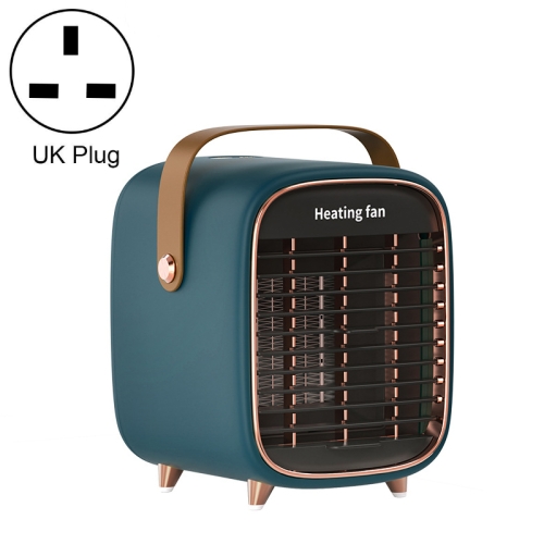 

X-02 Home Office Desktop Mini Heater With Night Light, Plug Type:UK Plug(Dark Green)