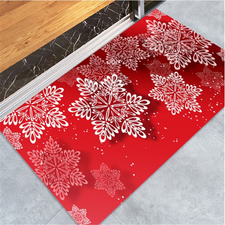 Christmas Pattern Household Non-slip Floor Mats for Home Decoration, Size :60x180cm(Snowflake)