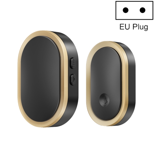 CACAZI A99 Home Smart Remote Control Doorbell Elderly Pager, Style:EU Plug(Black Gold)