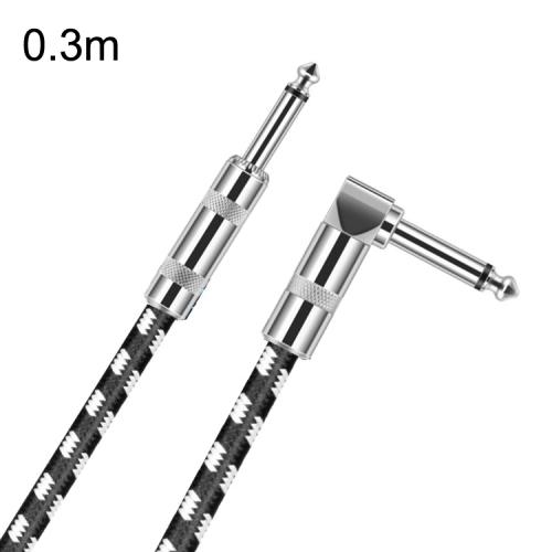 

0.3m 1 Straight Head +1 Elbow Head 6.35mm Guitar Cable Oxygen-Free Copper Core TS Large Two-core Cable