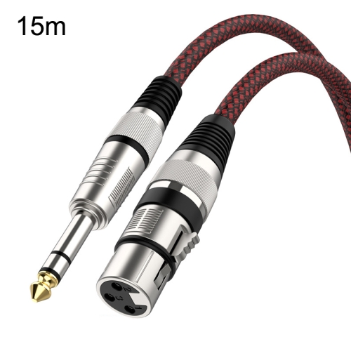 

15m Red and Black Net TRS 6.35mm Male To Caron Female Microphone XLR Balance Cable