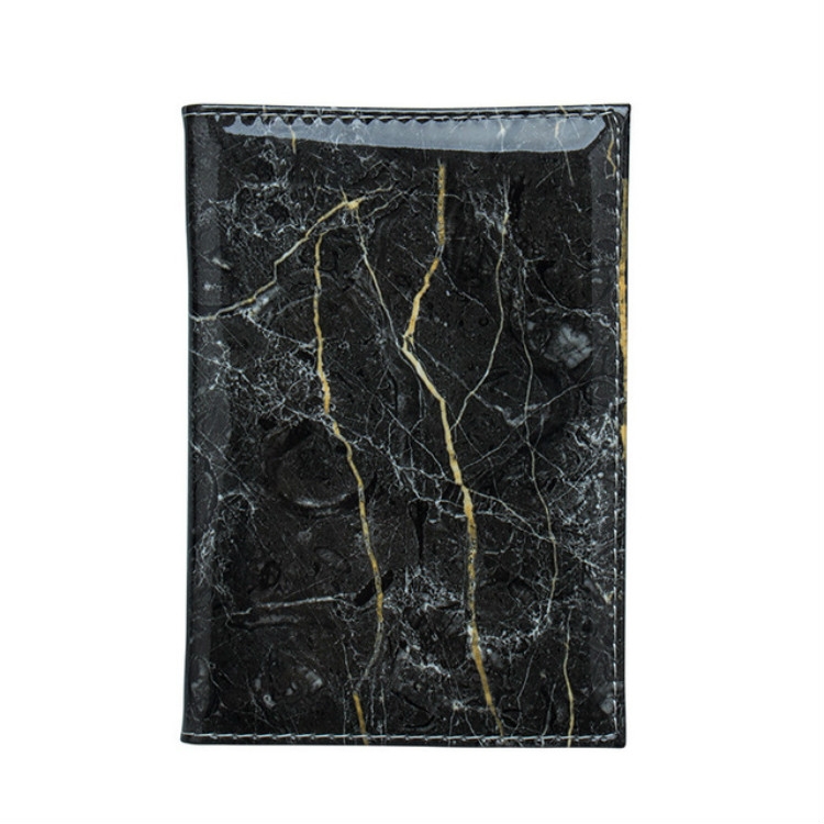 

Colorful Marble Style Waterproof Passport Holder Ticket Holder(Black)