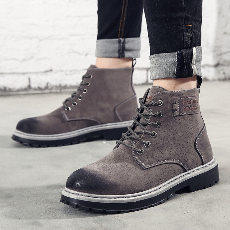 Botas cortas versátiles de caña alta para hombre Botas de trabajo para  estudiantes de viento británico,