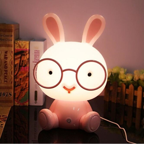 Mode Cute Cartoon Rabbit LED 3 modes de gradation de la lampe de chevet à  commande