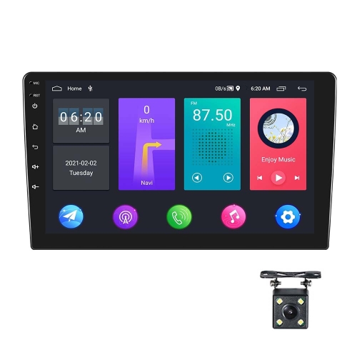 

A2798 9 Inch Android WiFi 2+32G Central Control Large screen Universal Car Navigation Reversing Video Player, Style:Standard+4Lights Camera