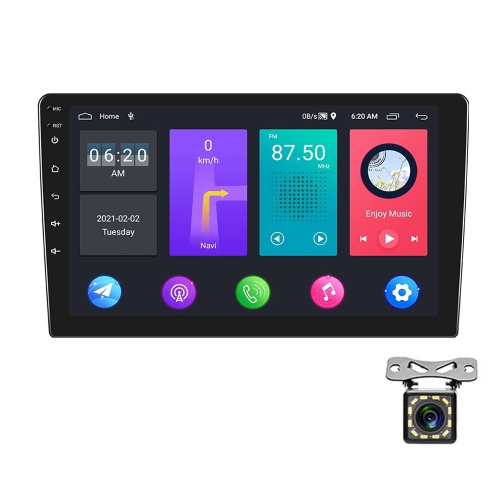 

A2798 9 Inch Android WiFi 2+32G Central Control Large screen Universal Car Navigation Reversing Video Player, Style:Standard+12Lights Camera