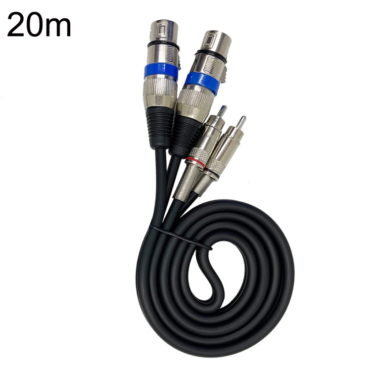 

2RCA Male 2XLR Caron Female Speaker Audio Balance Cable, Length:20m