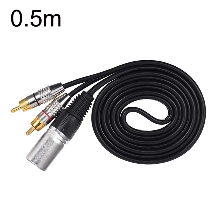 

XLR Male To 2RCA Male Plug Stereo Audio Cable, Length:, Length:0.5m