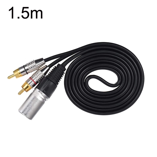 

XLR Male To 2RCA Male Plug Stereo Audio Cable, Length:, Length:1.5m