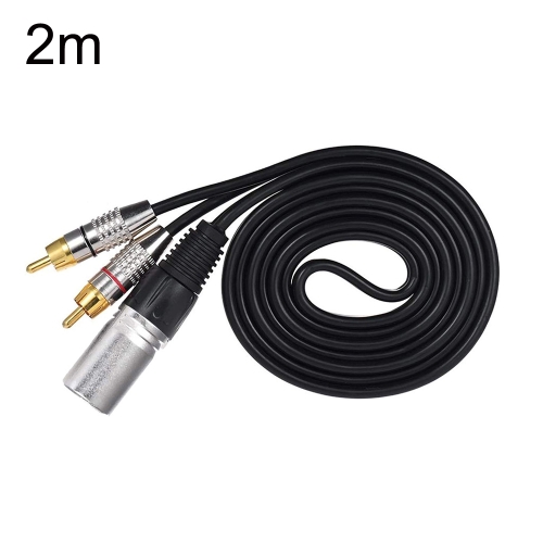 

XLR Male To 2RCA Male Plug Stereo Audio Cable, Length:, Length:2m