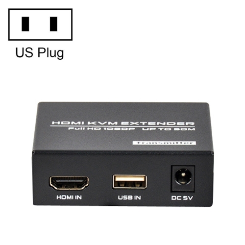 

FJGEAR FJ-HKV50 HDMI+USB To KVM 1080P IP 50M Extender, Plug Type:US Plug