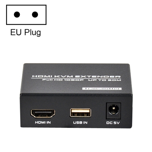 

FJGEAR FJ-HKV50 HDMI+USB To KVM 1080P IP 50M Extender, Plug Type:EU Plug